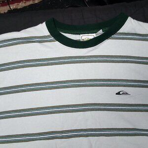 Vintage 90s Quiksilver Multicolor Striped T-Shirt